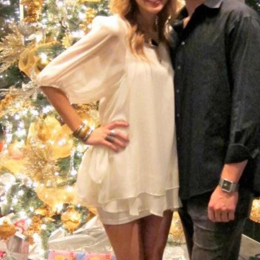 White sheer boho dress